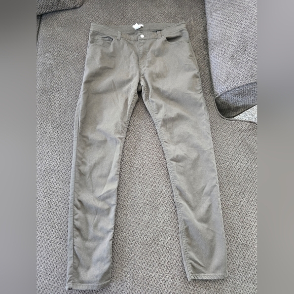 H&M Chino Pants Women Sz 14 Tan Cotton Blend 32×29 High Rise Casual Straight Leg - Picture 2 of 9